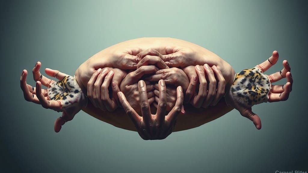 Biomechanical Hand Creature in Surreal Style