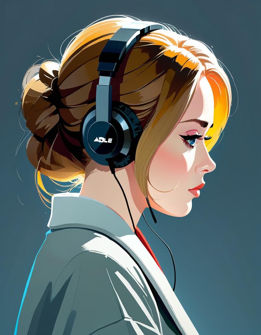 Adele Portrait in Anime Style
