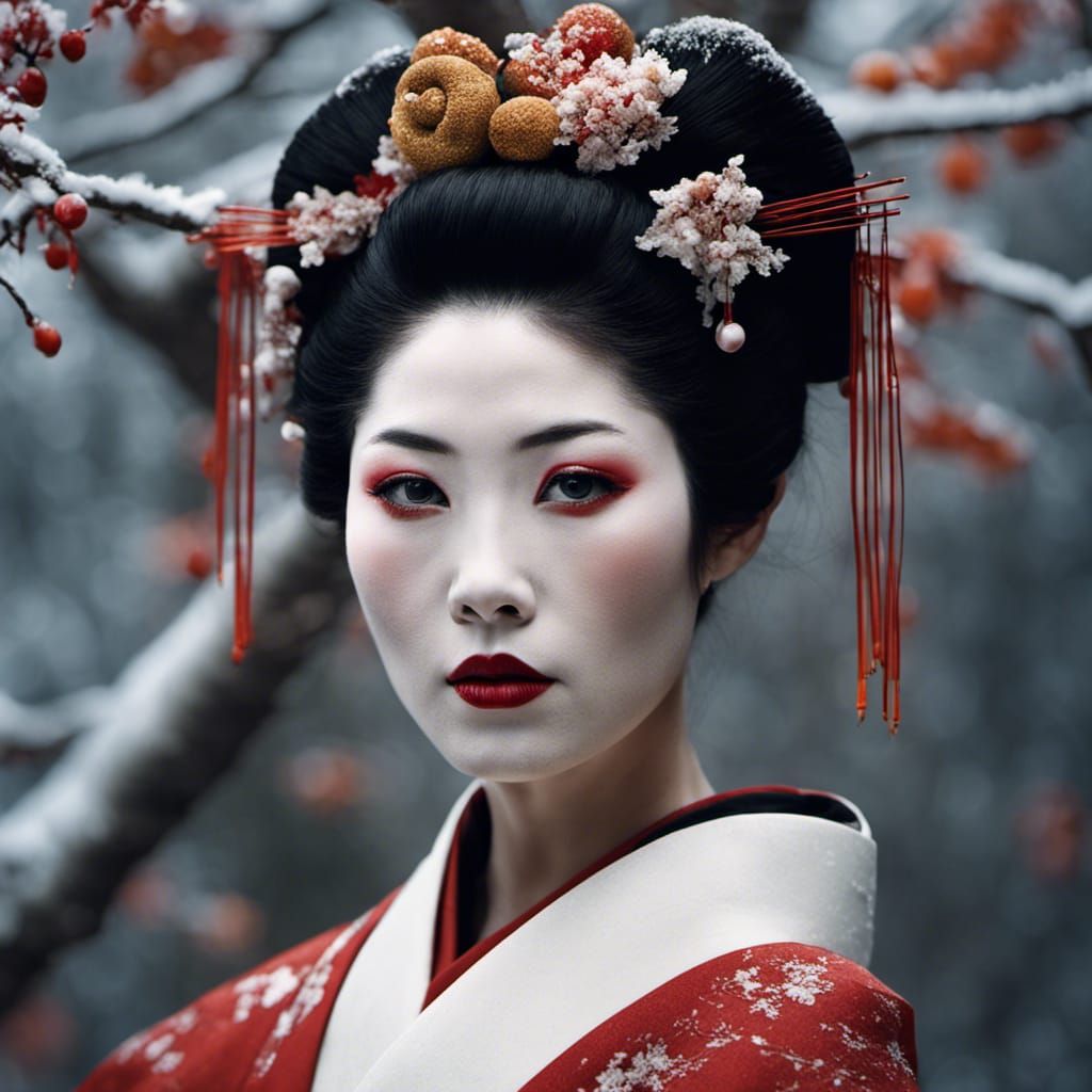 Geisha Winter Queen Profile Portrait