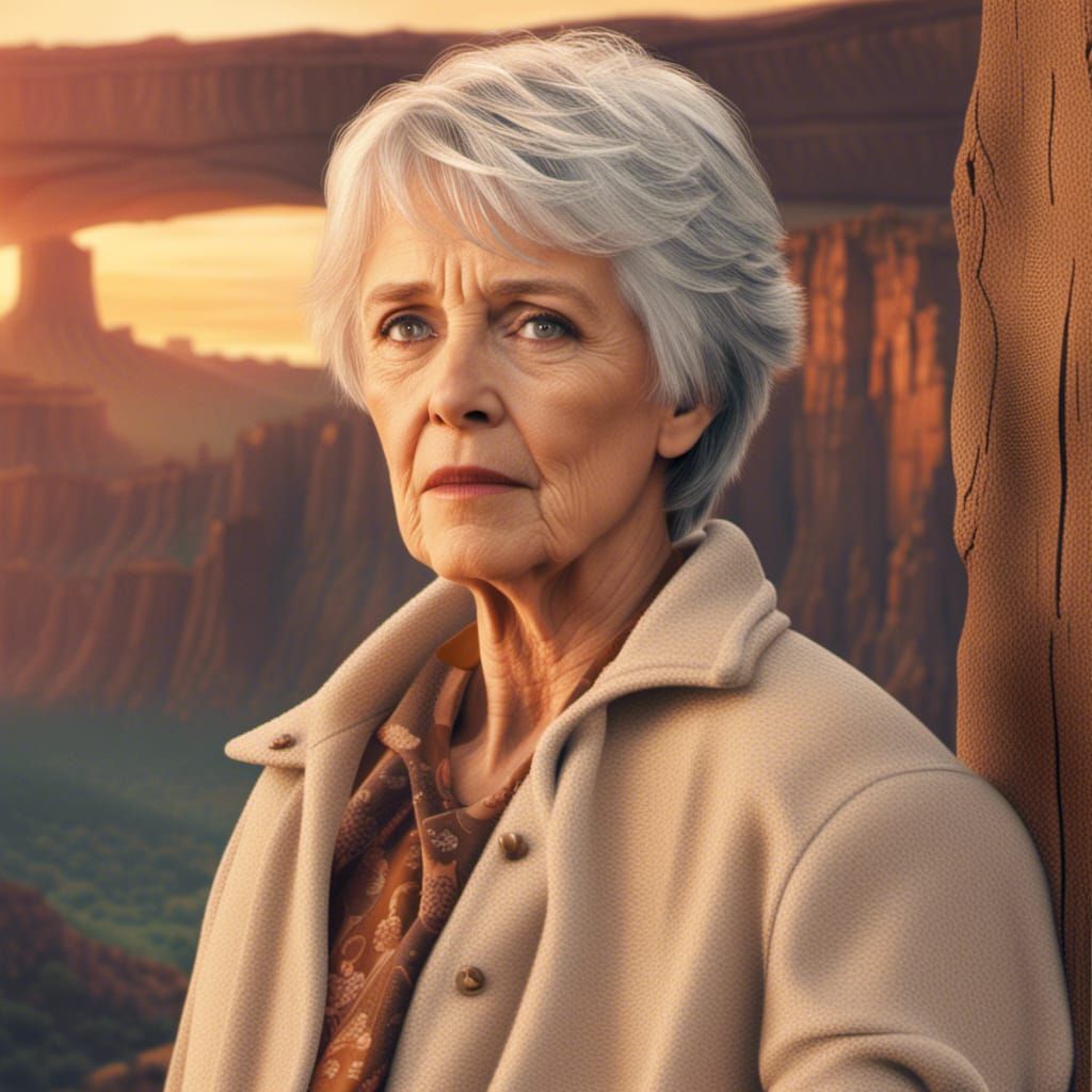 Retro Movie Poster of 63-Year-Old Woman in Utah