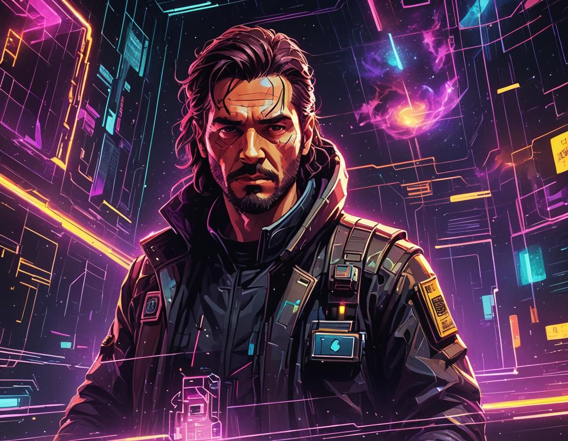 Galactic Most Wanted Smuggler in Cyberpunk Fauvist Style