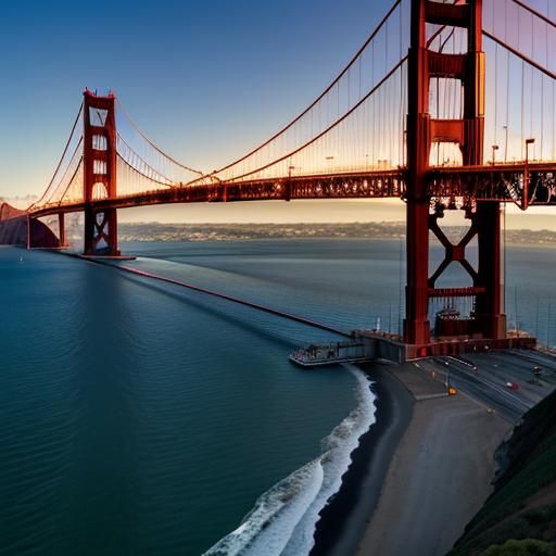 Steampunk Golden Gate Bridge in Wild West Style