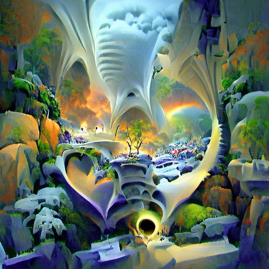 Futuristic God in Tunnel of Love