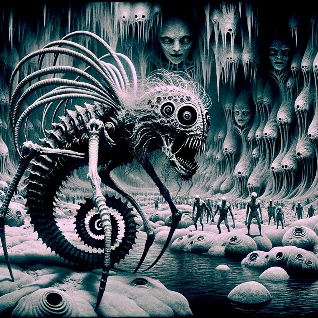 Surreal, Cyberpunk-Inspired Monster Emerges from Dark River ...