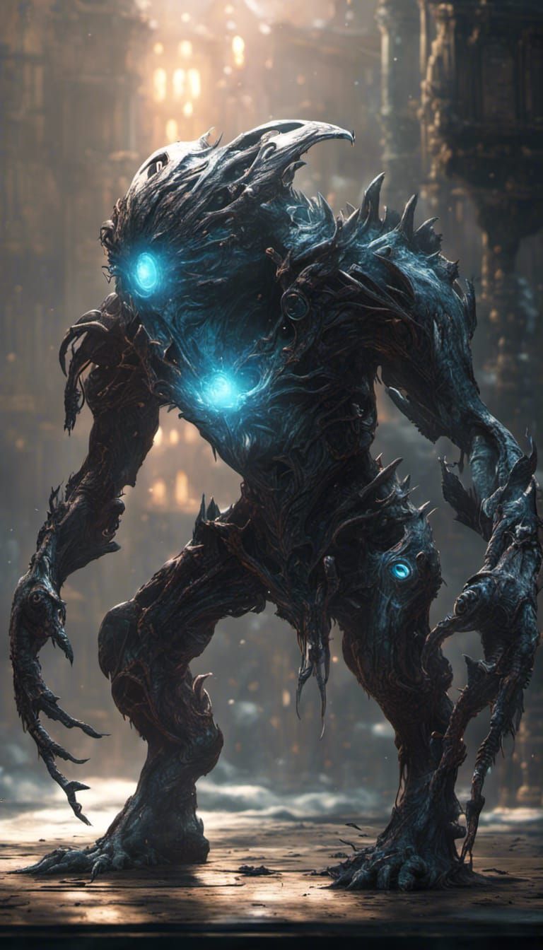 Mystical Creature in Dark Fantasy Style