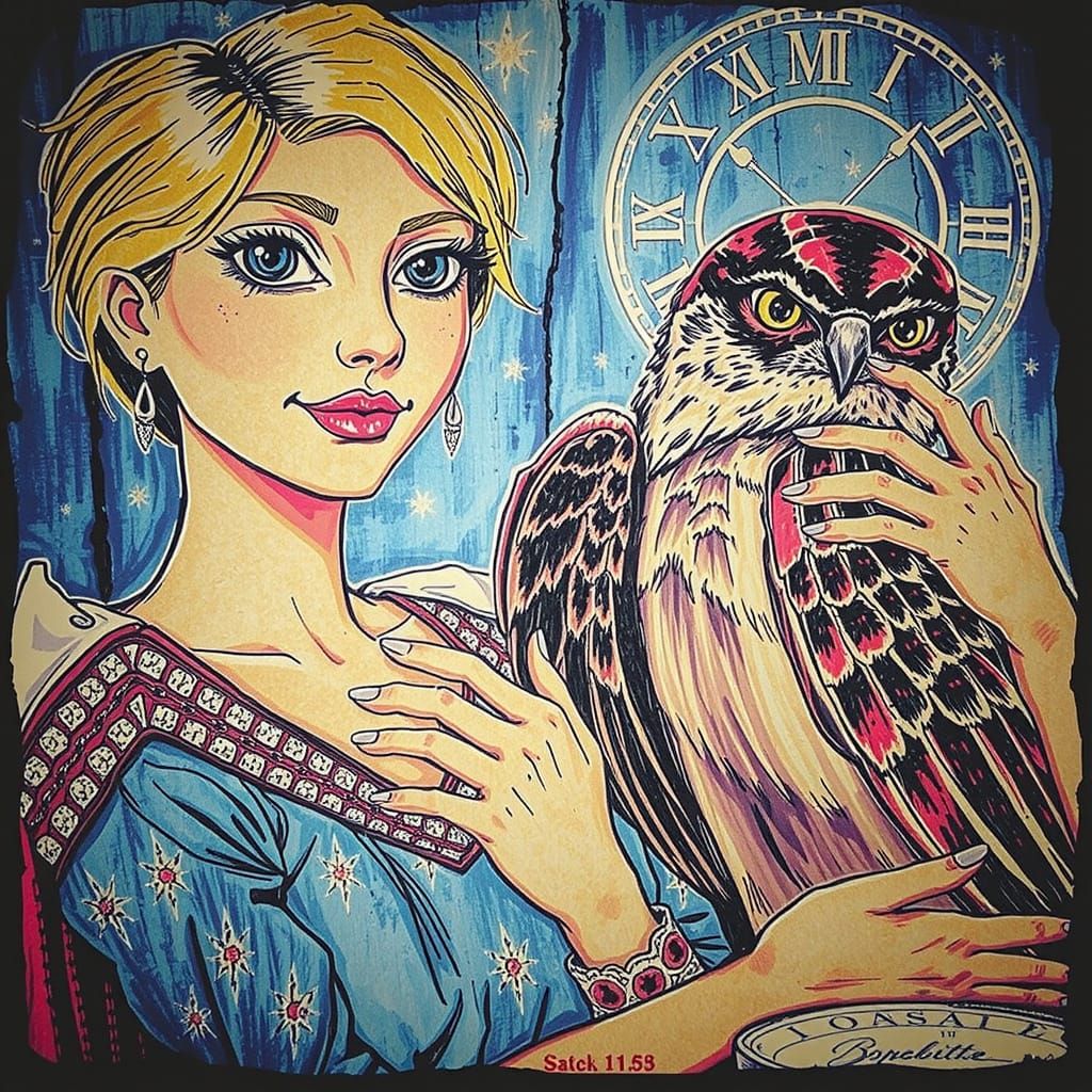 Detailed Etched Design with Intricate Linework