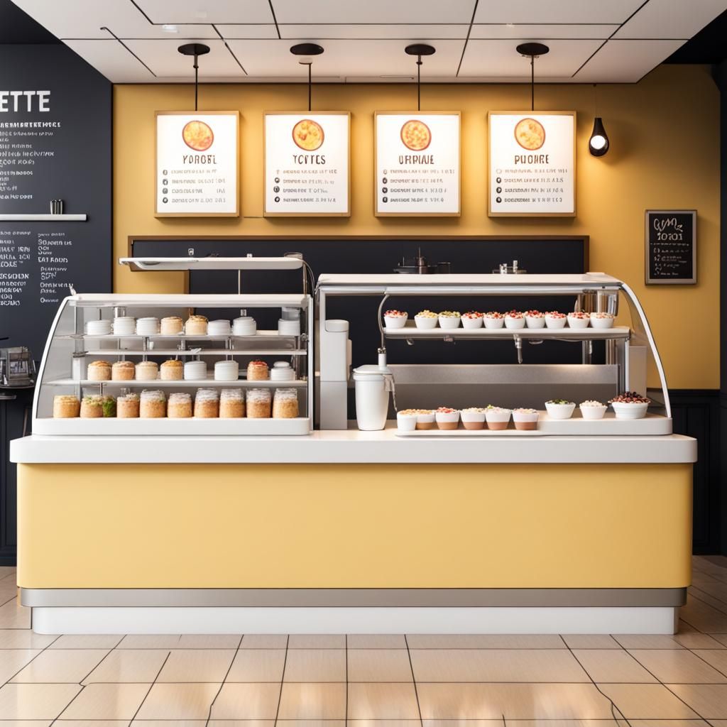 Yogurt Parfait Stand Inside a Cafe