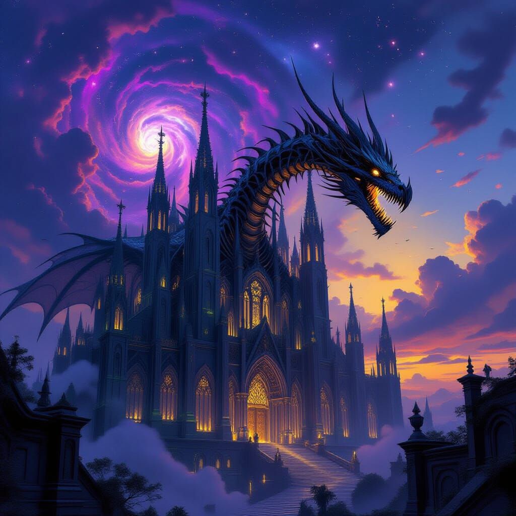 Dragon Skeleton Cathedral in Twilight Nebulae