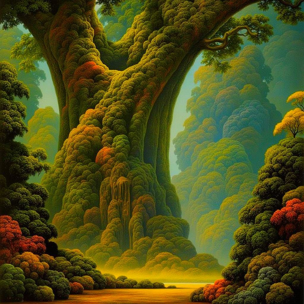 Garden of Eden with Tree of Life and Figures