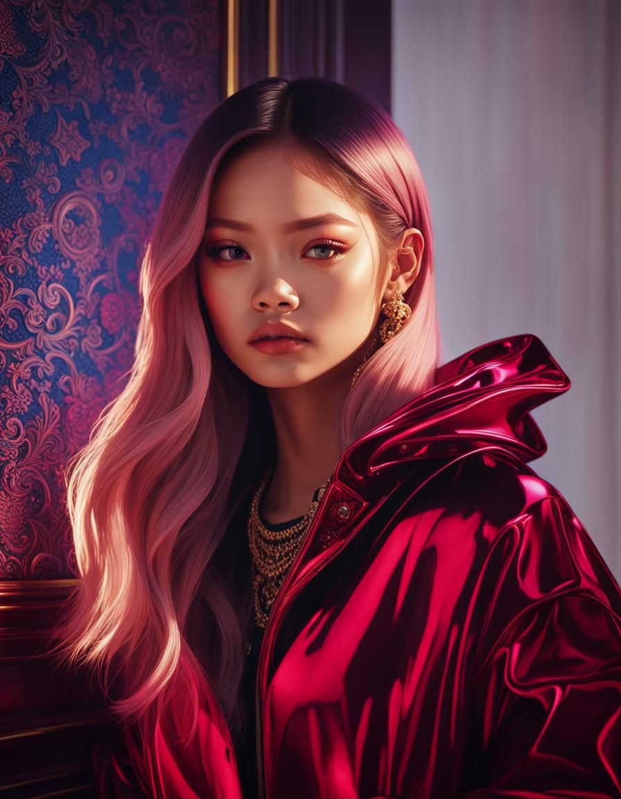 K-Pop Idol Portrait in Art Nouveau Style