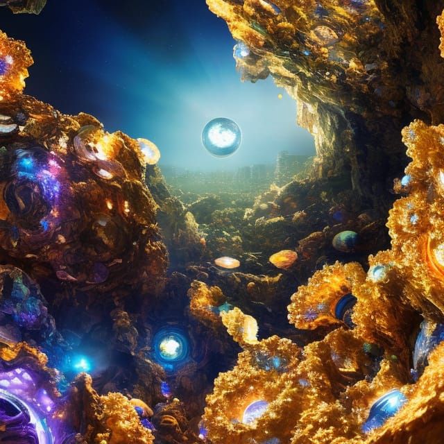 Detailed Image of Inside a Living Geode in Space