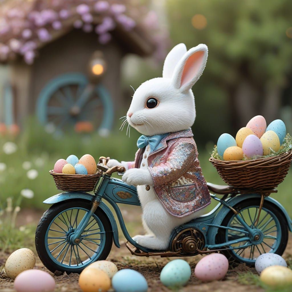 Steam Punk Easter Bunny Delivers Chocolate Eggs in Whimsical...