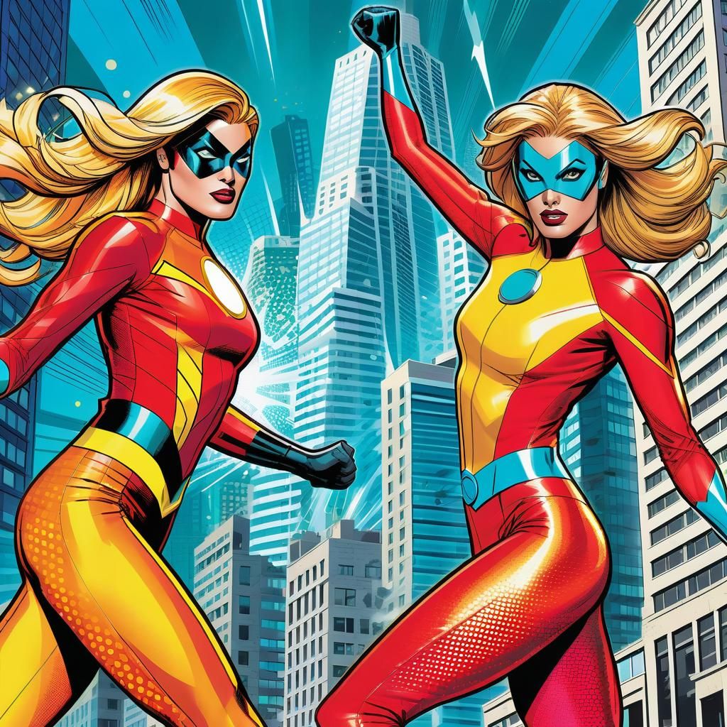 Superhero Pop Art: Electra Woman and Dyna Girl