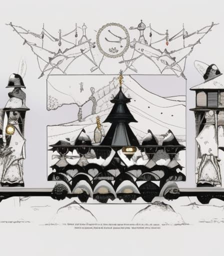 Surreal Dieselpunk Alice in Wonderland Landscape