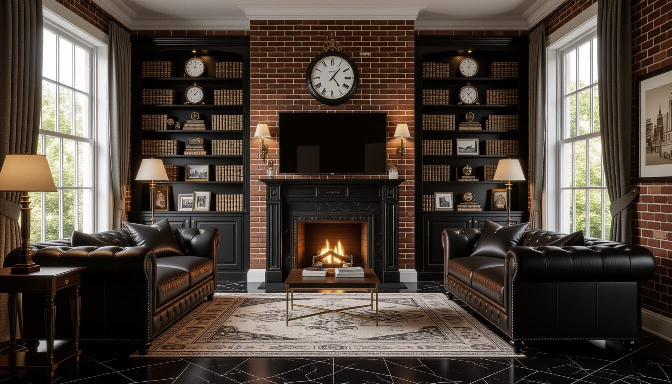 Victorian Living Room with Fireplace and Modern Touches