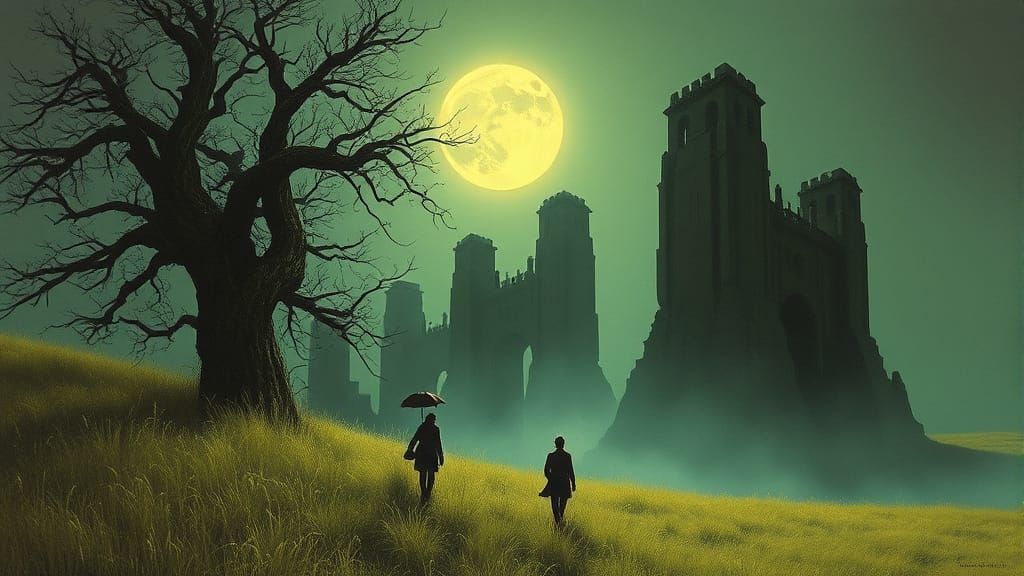 Surreal Album Cover Art in Art Nouveau Style