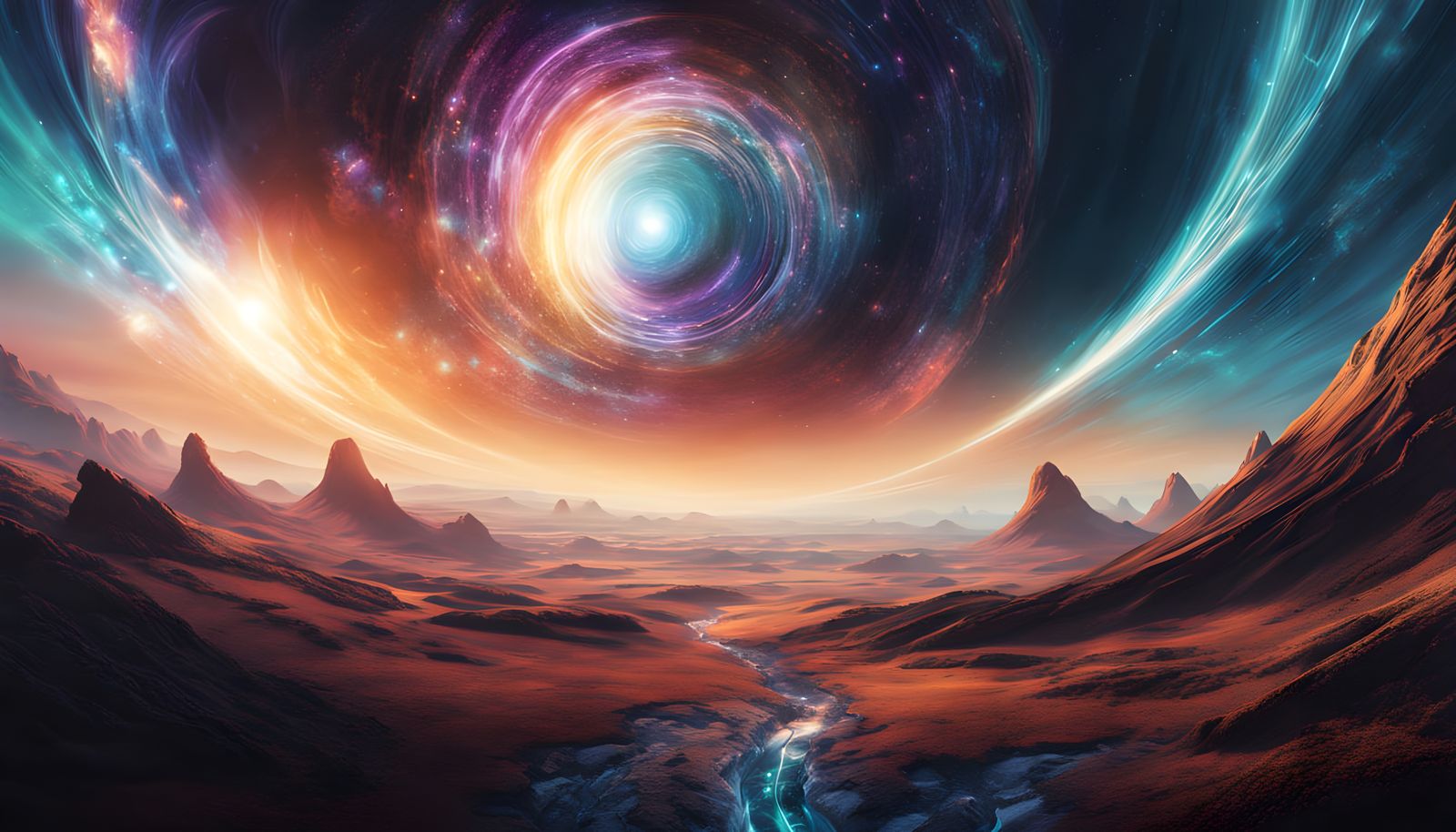 Cosmic Vortex in Futuristic Art