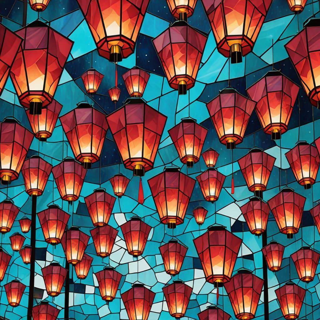 Geometric Sky Lanterns: Stained Glass and Origami
