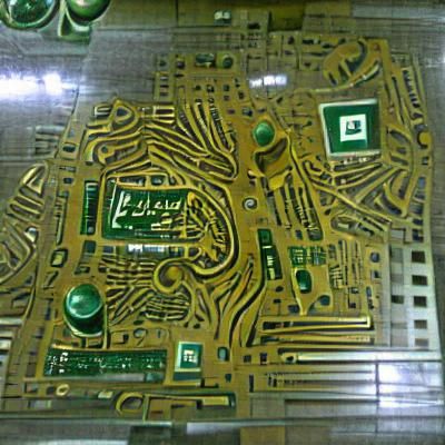 Detailed Circuit Board with Intricate Traces