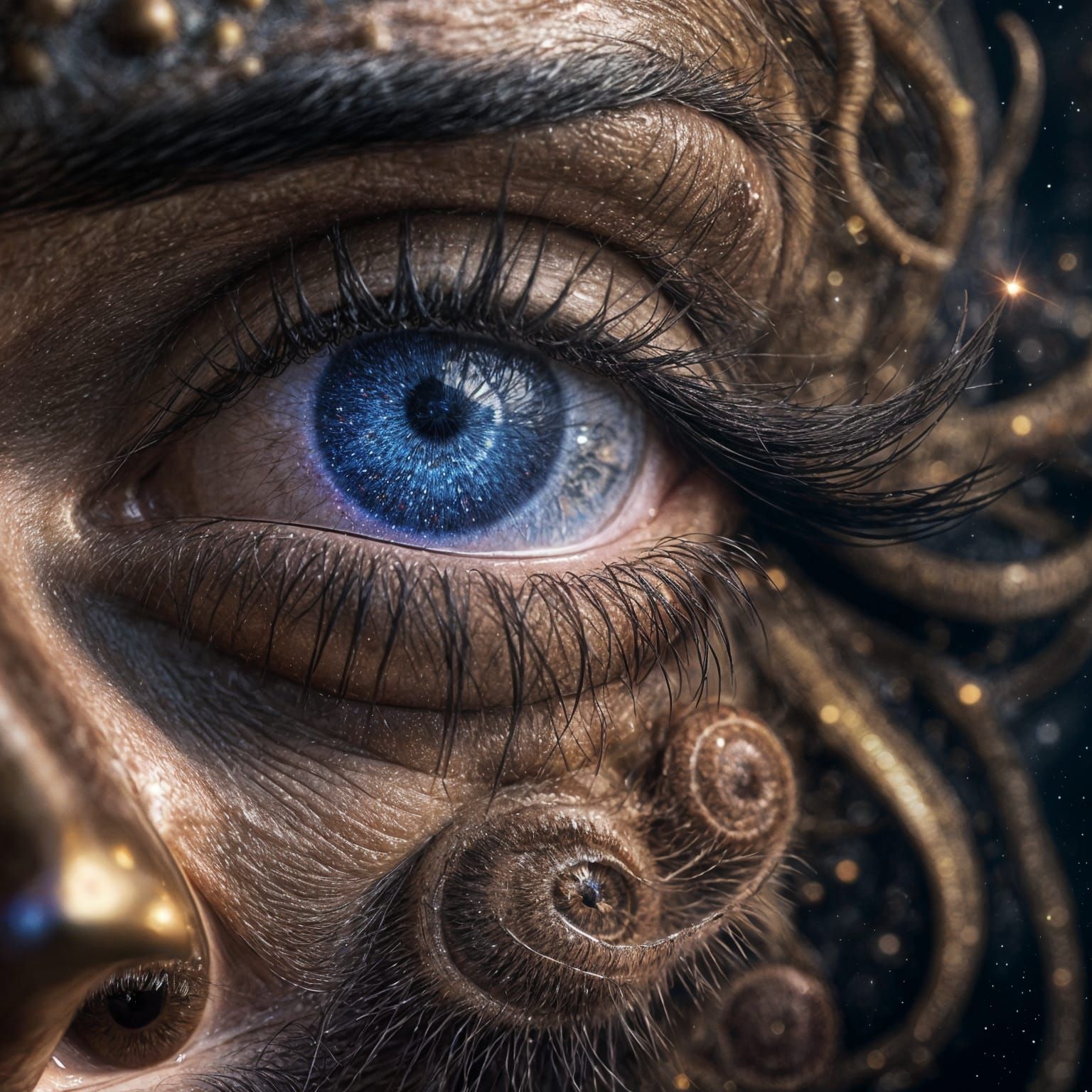 Spiral Galaxy Reflected in a Realistic Eye