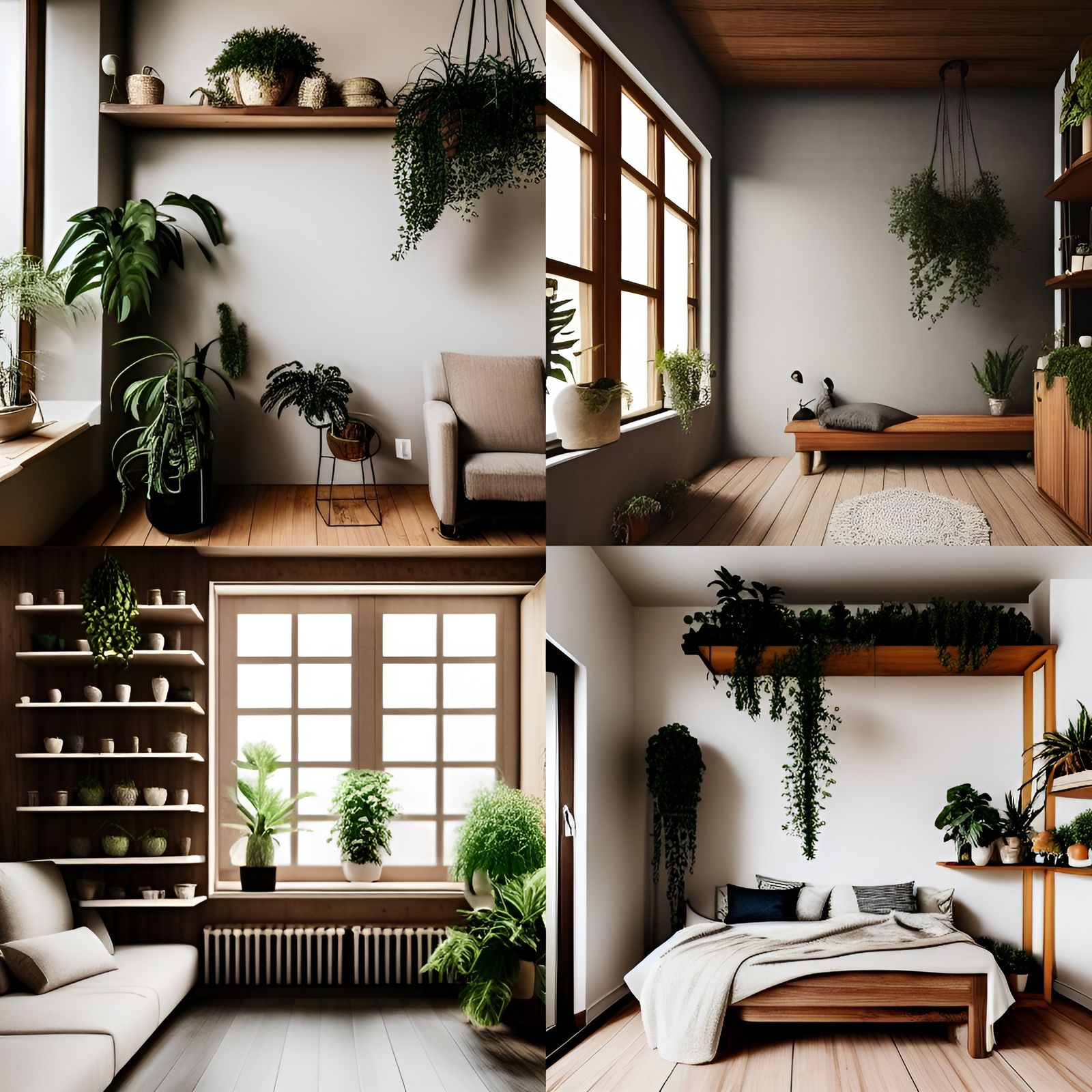 Cozy Luxurious Interior with Plants: Hyper-realistic Photo