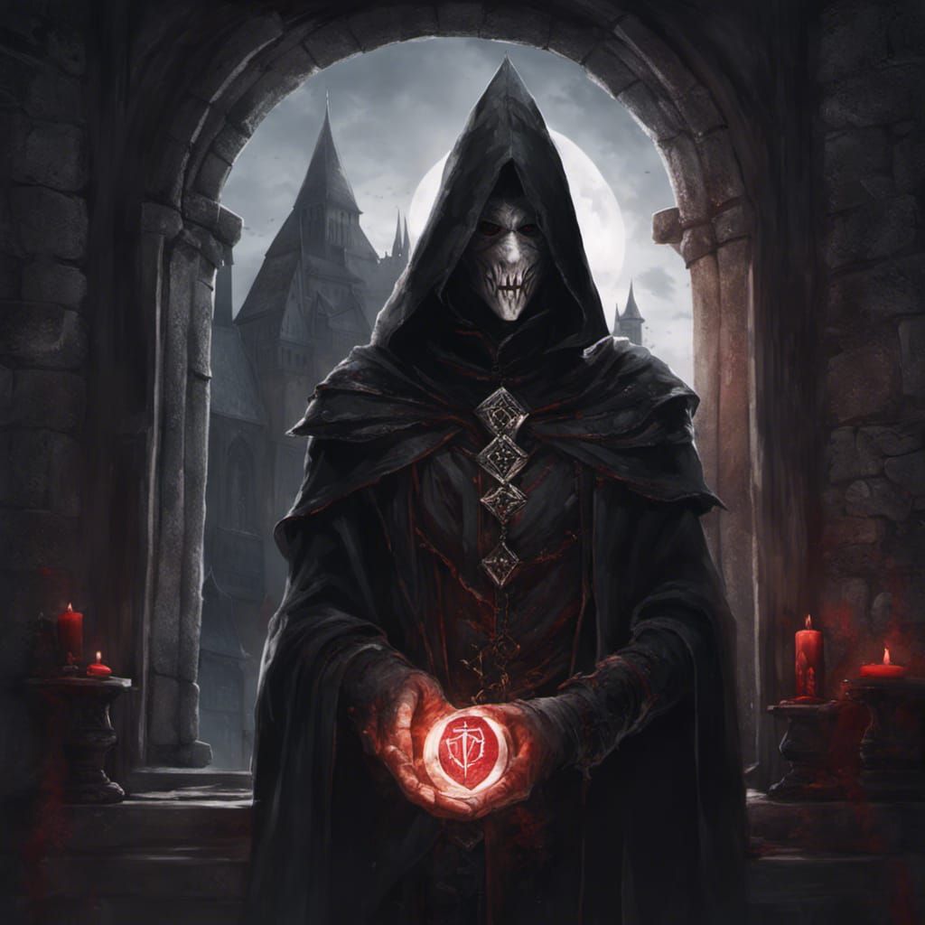 Epic D&D Sorcerer Portrait with Runes