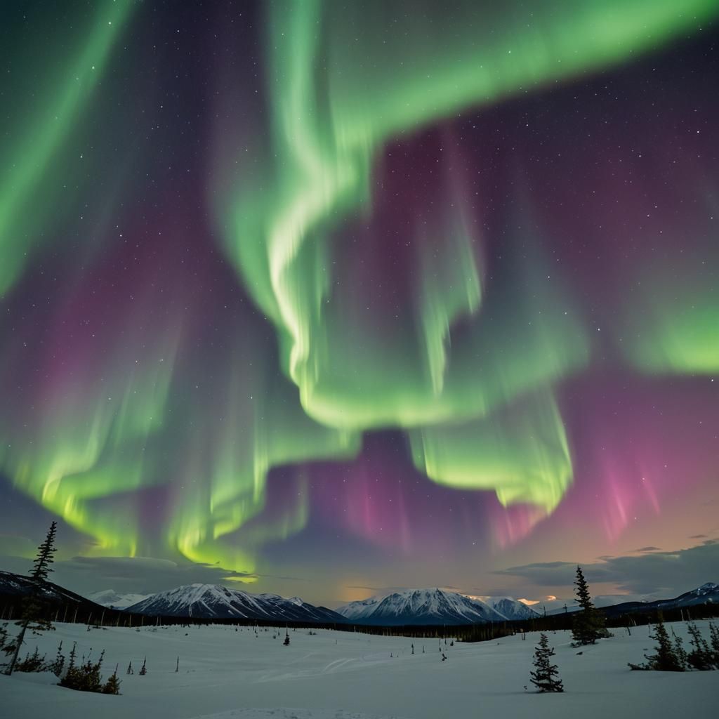 Ethereal Northern Lights Display Across Night Sky