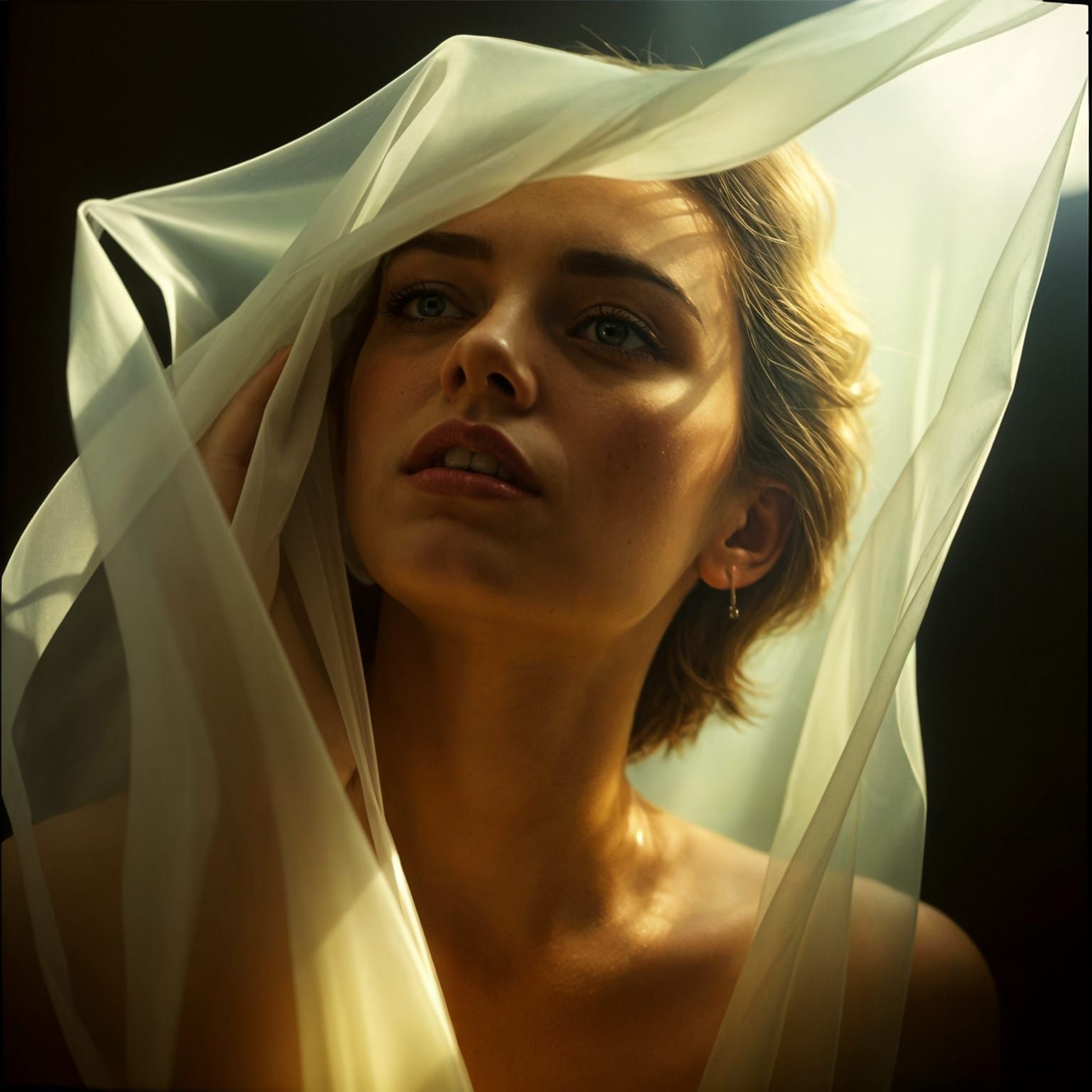 Ethereal Woman in Cinematic Film Still