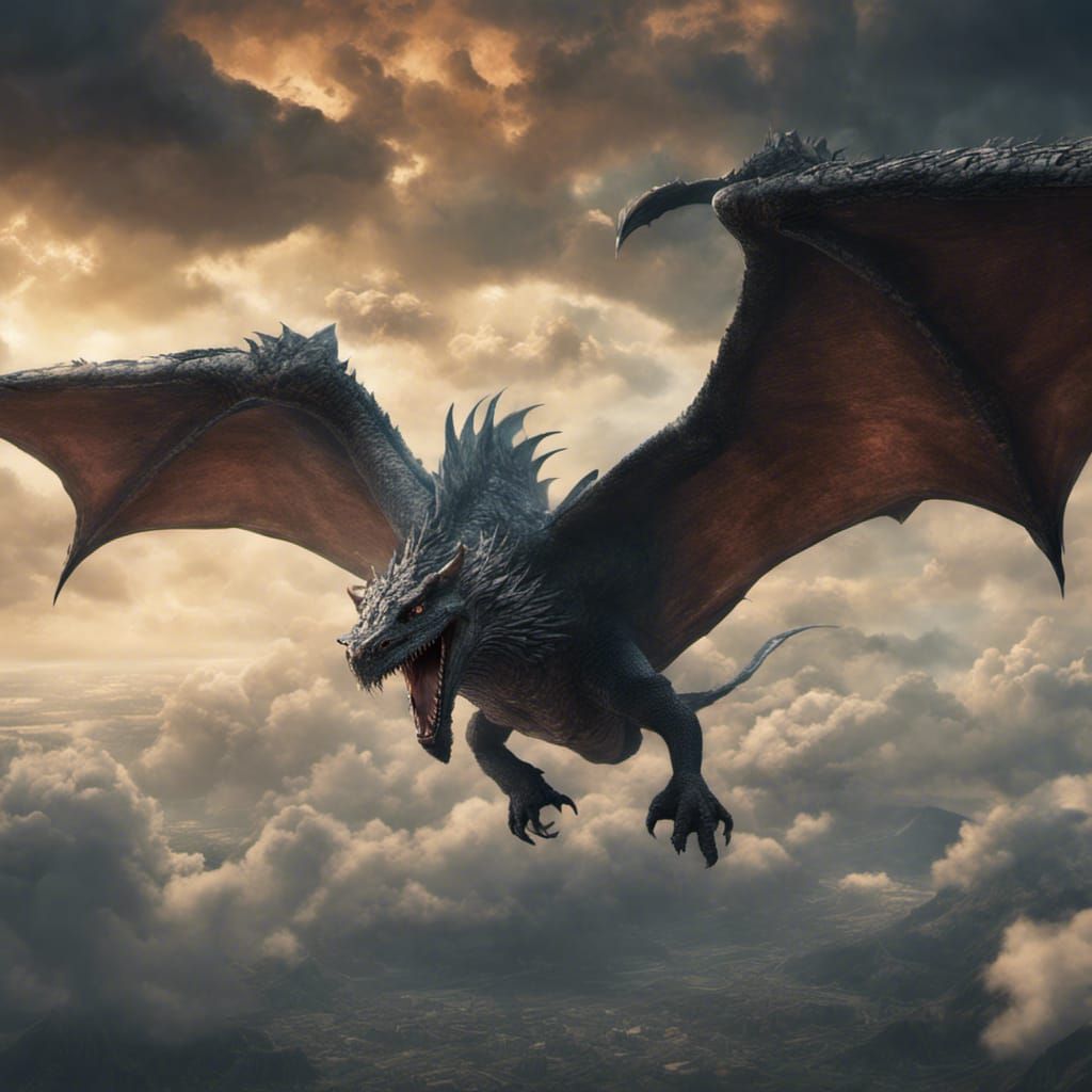 Wyvern Soaring Through Epic Skies