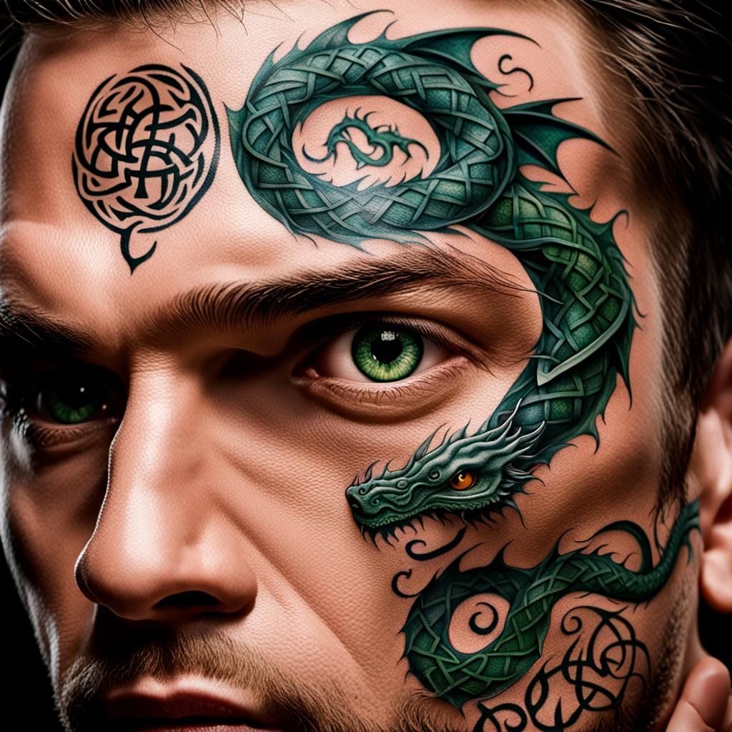 Celtic Dragon Tattoo Portrait