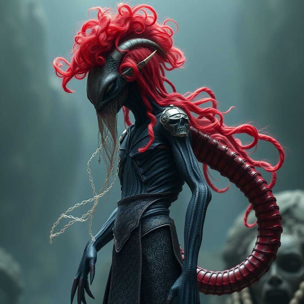 Alien Portrait in Dark Mystical Style