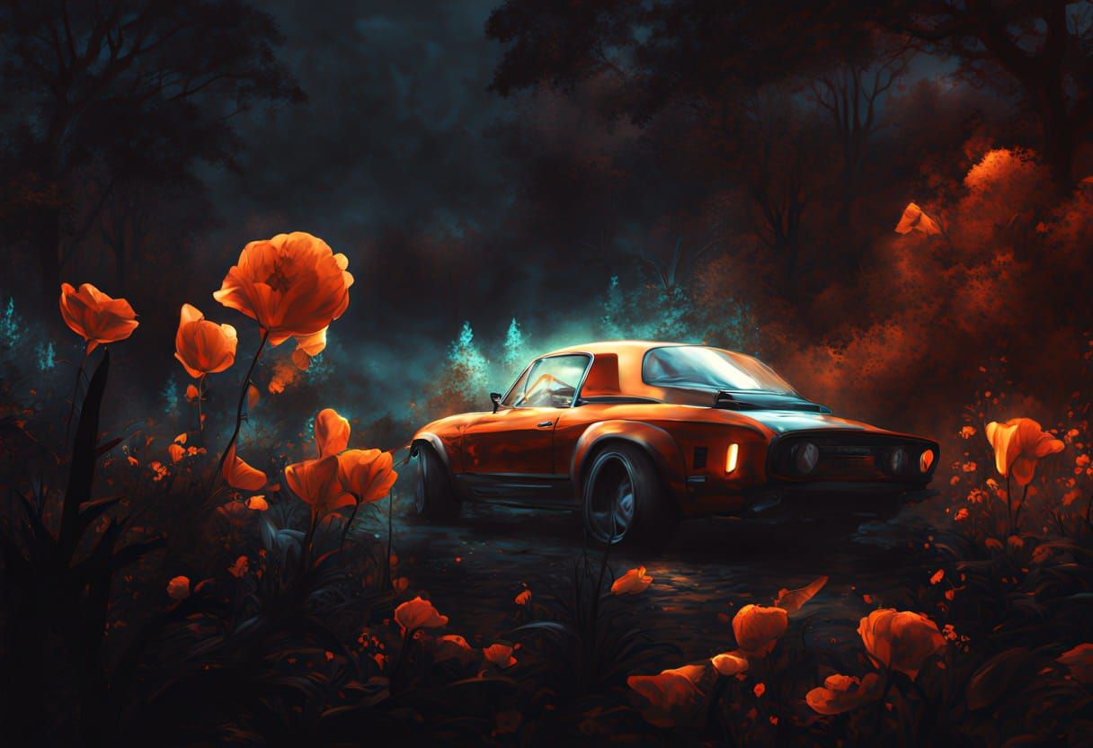 Ethereal Bioluminescent Forest Concept Art