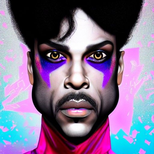 Prince Portrait in 80s Punk Graffiti Style