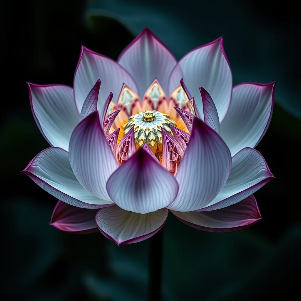 Surreal Diamond Lotus in Hyperrealistic Detail