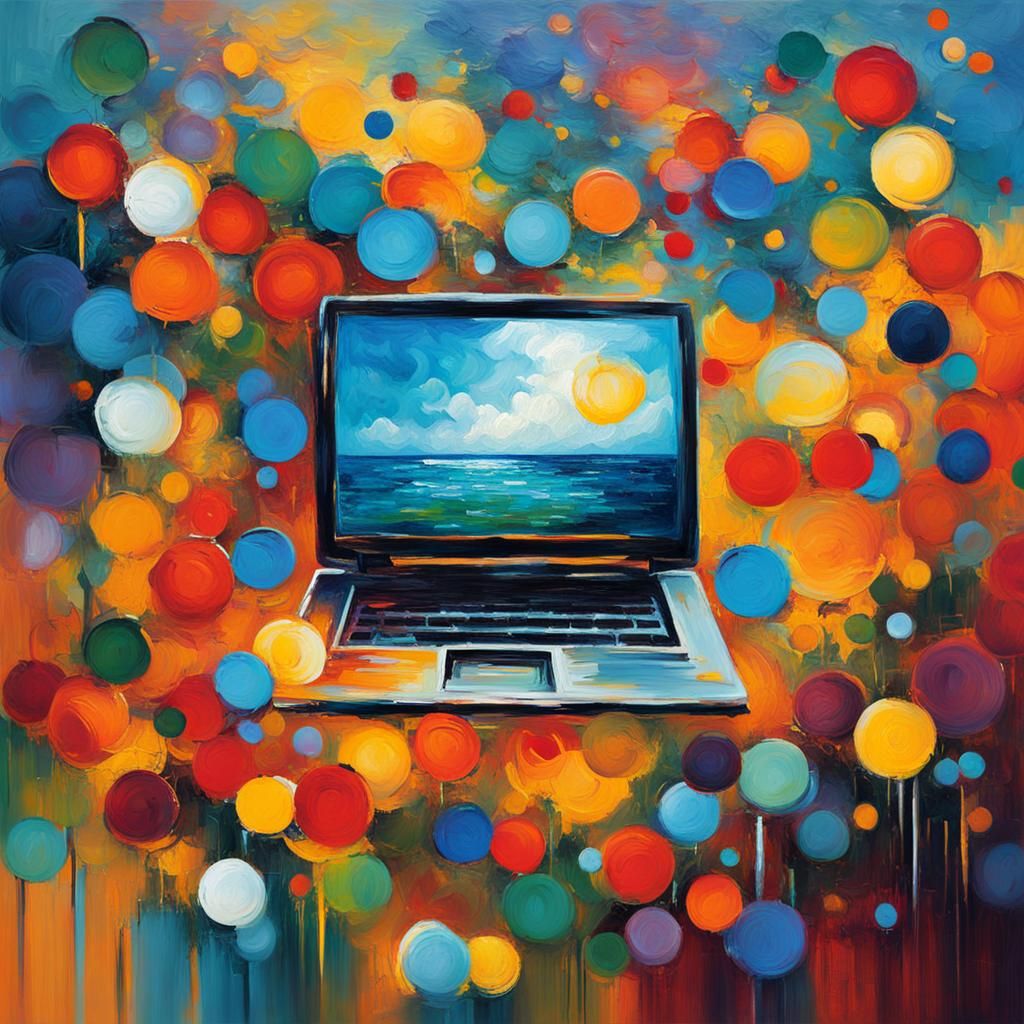 SEO Services with Happy Businessperson: Expressionist Oil Pa...