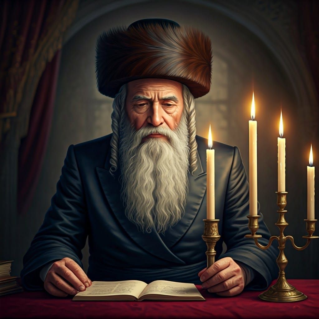 Orthodox Jewish Man Kindling Sabbath Candles