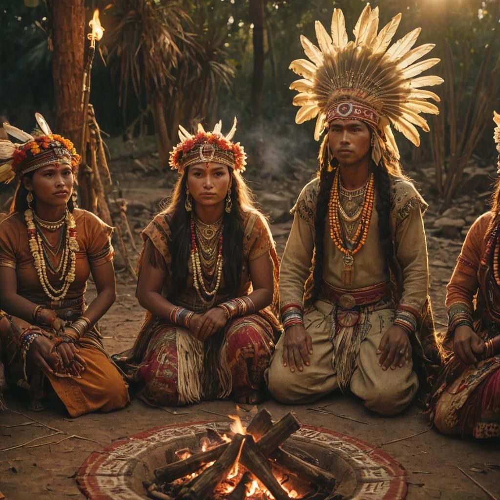 Lemurian Natives Celebrate a Religious Ritual