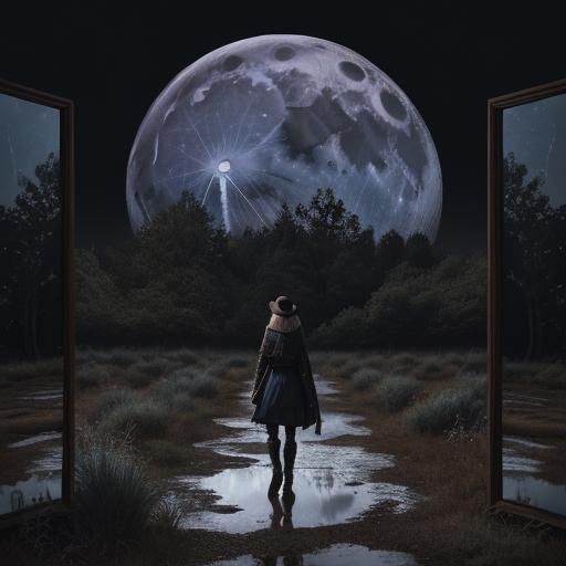 Boy and Dog in Muddy Garden, Digital Watercolor