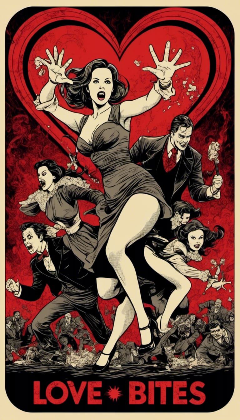 Comic Style Movie Poster: Love Bites