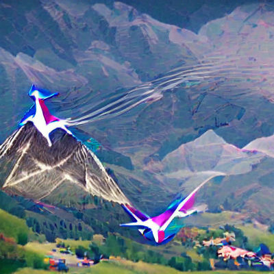 Musical Notes Dancing Around Majestic Mountains