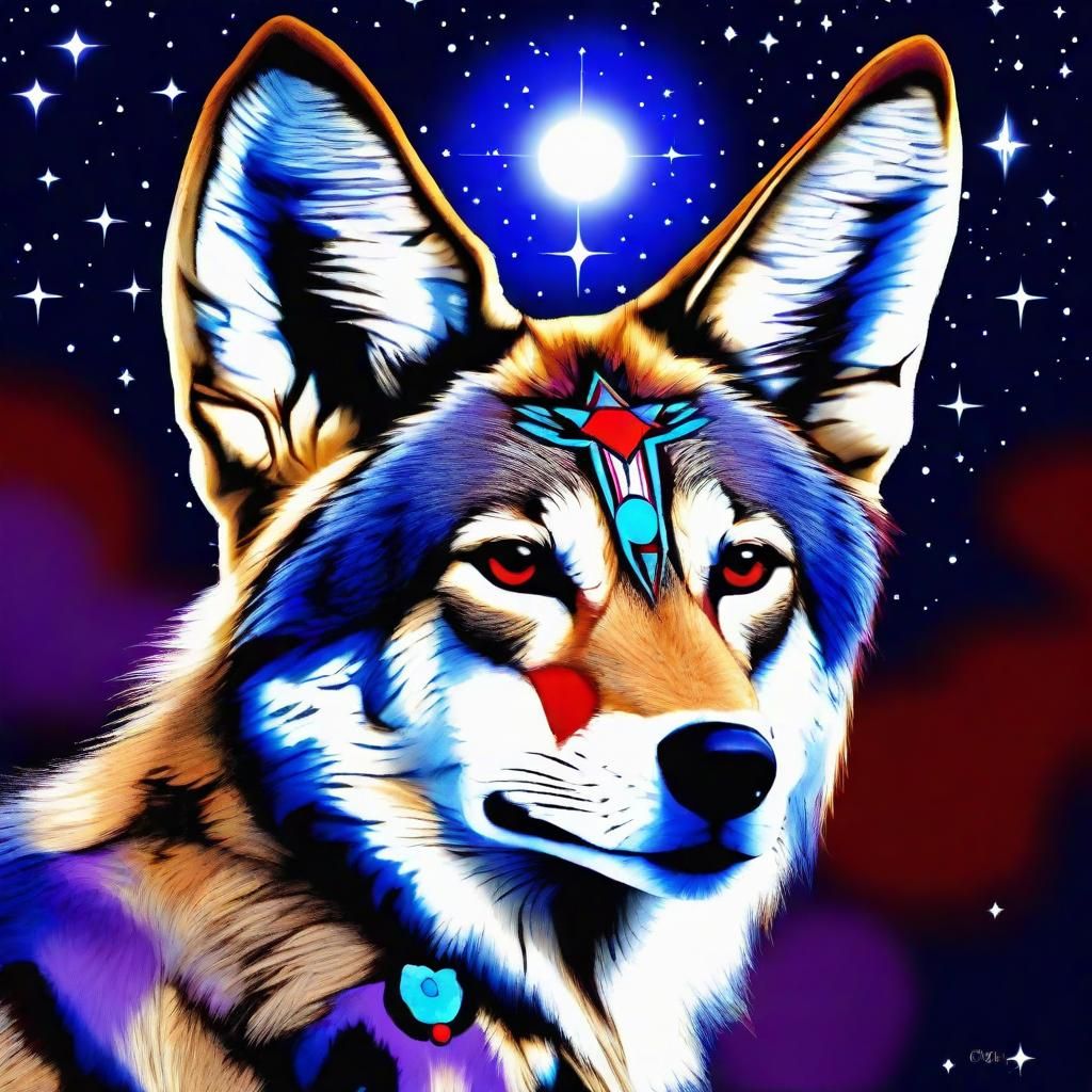 Coyote Face in Twilight: A Sirius Hopi Star