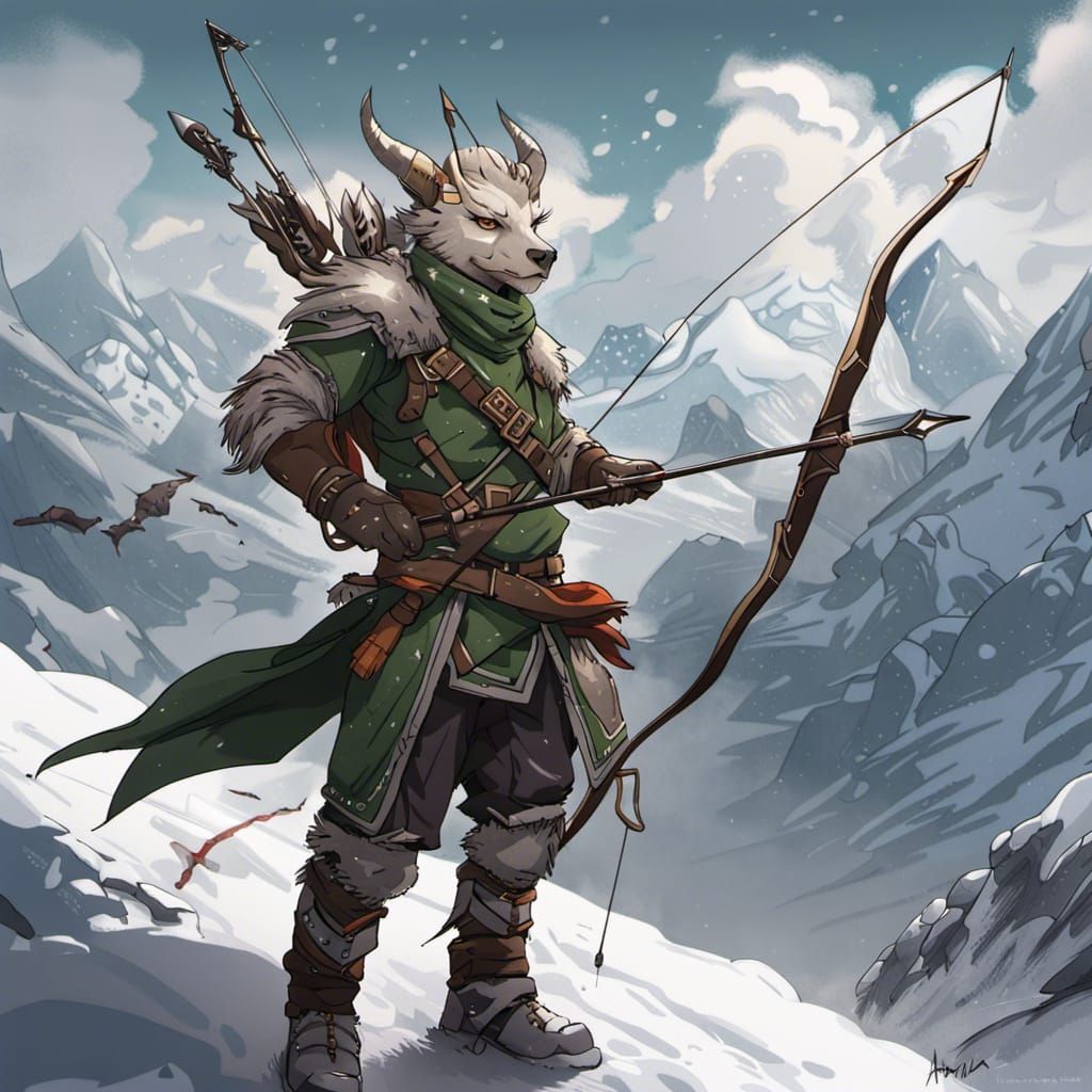 Dragonborn Ranger Portrait in Anime Style