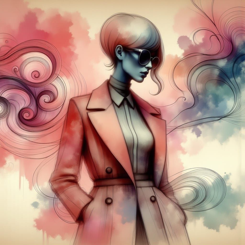 Punk Rocker in Pink Dreamscape