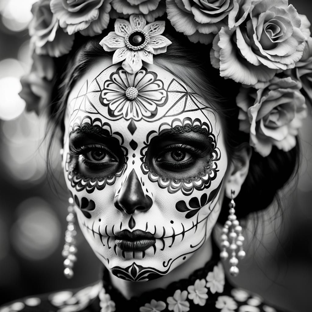 Catrina Portrait: Mexican Sugar Skull Close-Up