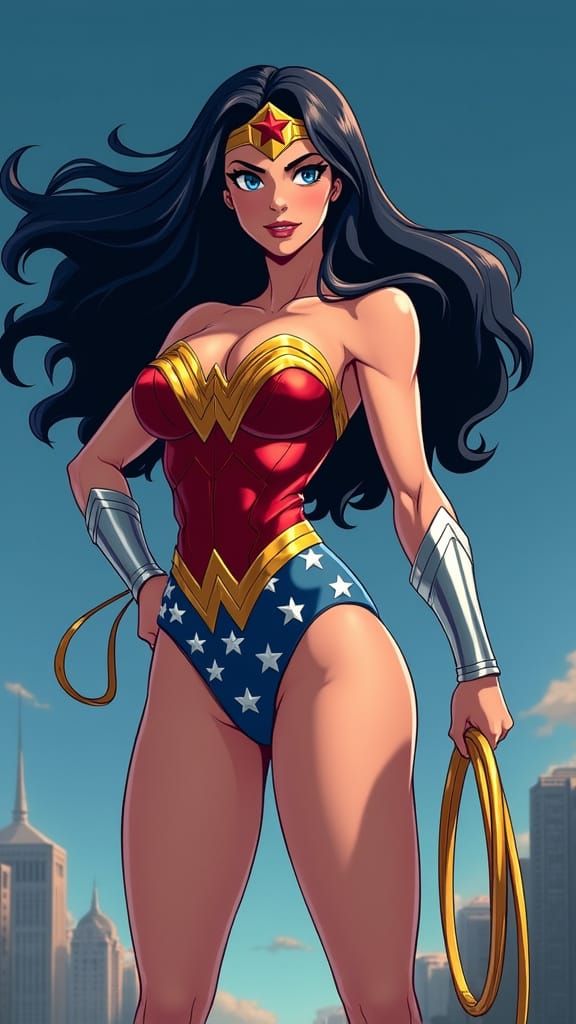 Wonder Woman Powerpuff Girls Fusion Anime Artwork