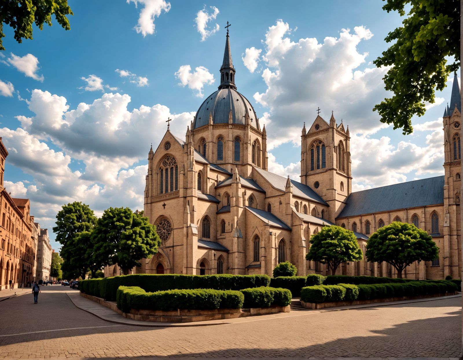 Ethereal Cathedral Church with Stunning Cross