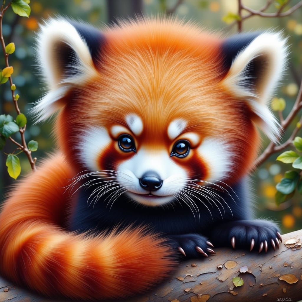 Adorable Red Panda Painting on International Red Panda Day