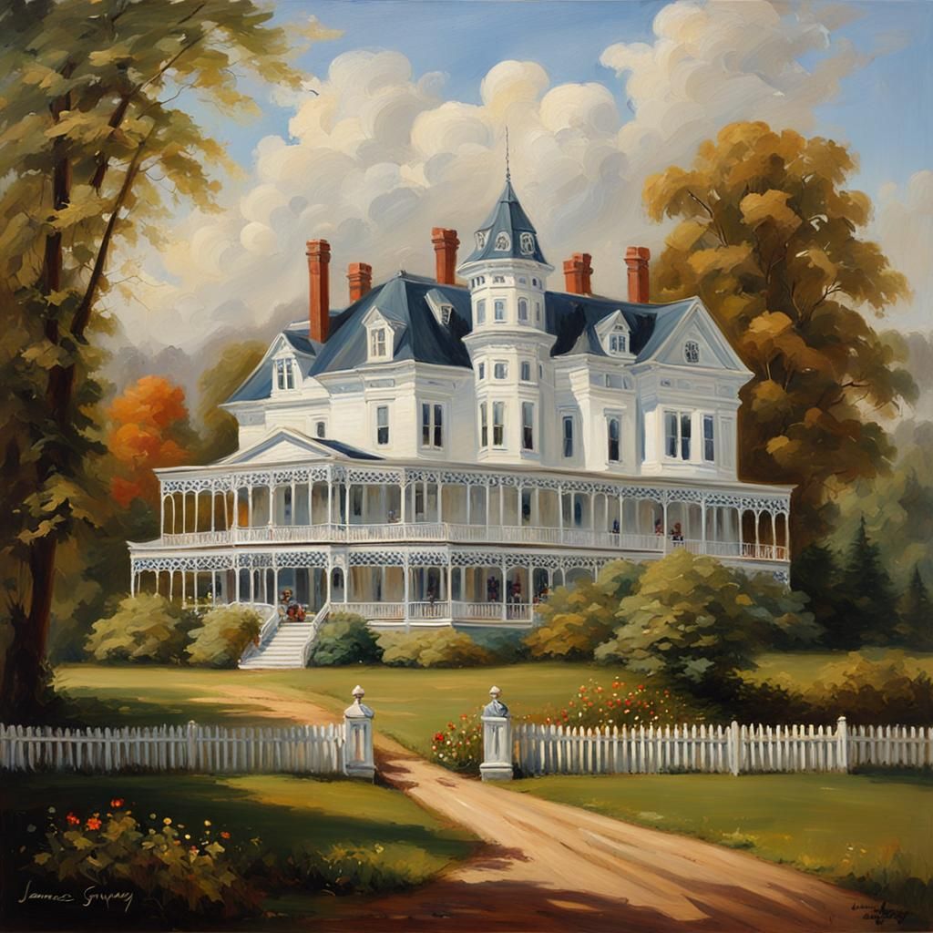 Victorian Country Manor in 19th Century Style