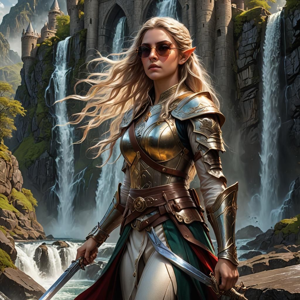 Cool Elf Warrior Maiden in Fantasy World