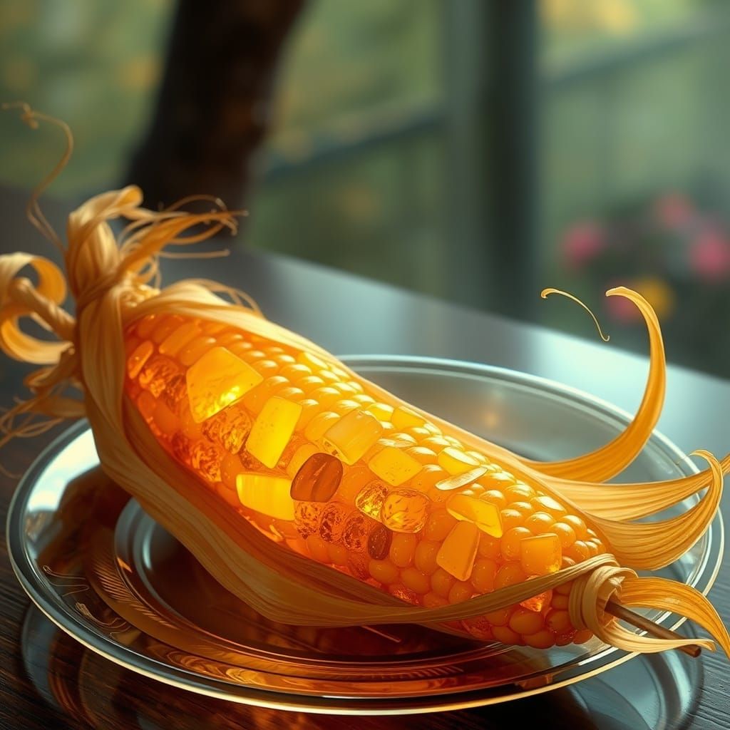 Amber Corn Fairy Tale: Hyperdetailed Fantasy Art